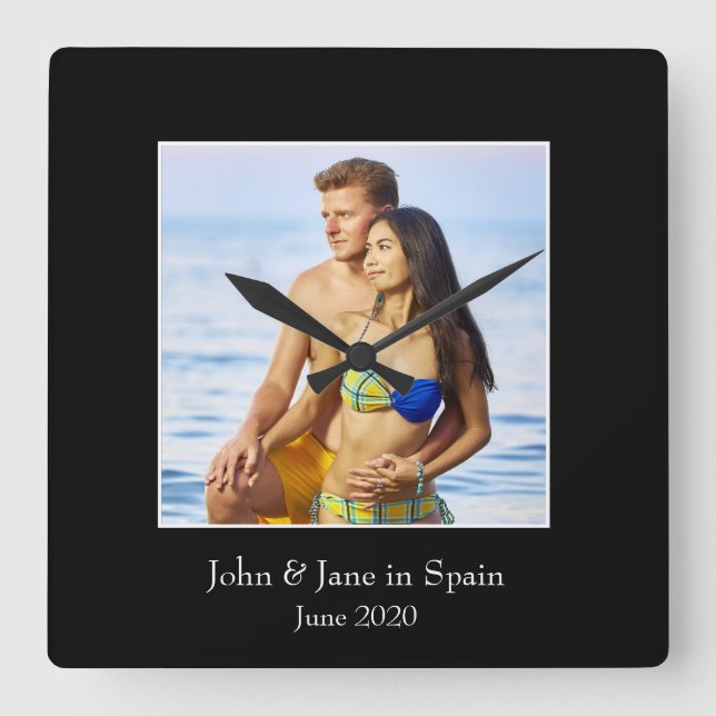 Relógio Quadrado Fotografia, Foto Personalizada - Personalizada (Frente)