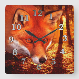 Relógio Quadrado Fox vermelho