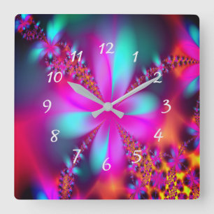 Relógio Quadrado Fractal