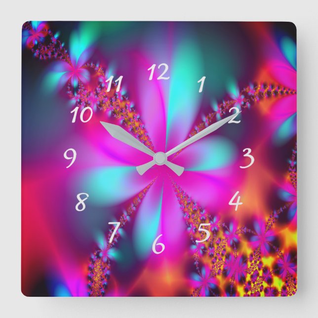 Relógio Quadrado Fractal (Frente)