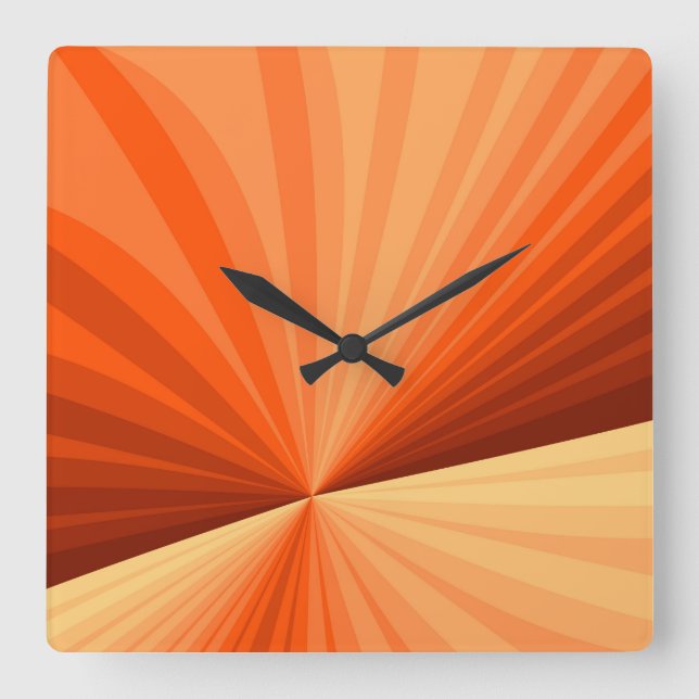 Relógio Quadrado Fractal Gráfico de Baunilha Vermelha Abstrato Lara (Frente)