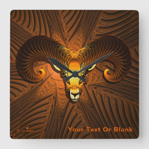 Relógio Quadrado Fractal Ram Head