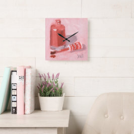 Relógio Quadrado Frasco Aberto