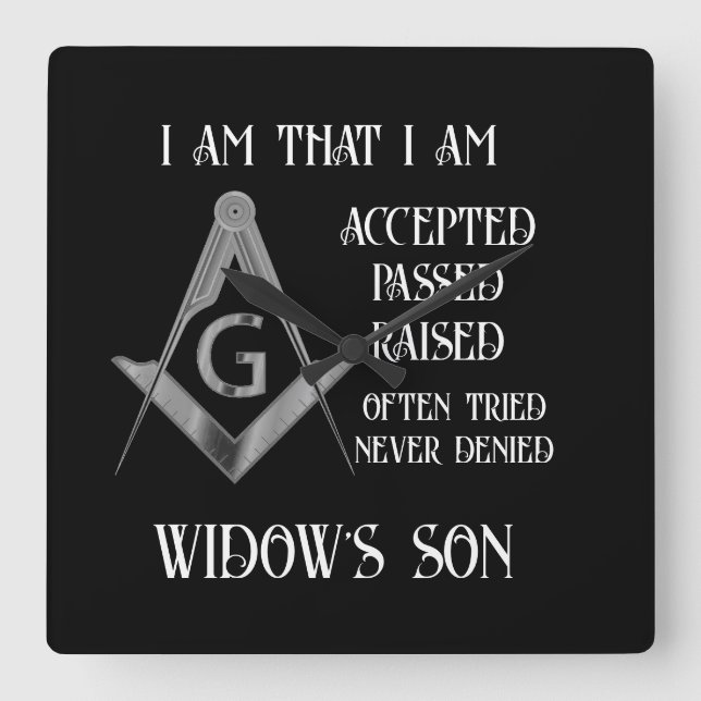 Relógio Quadrado Freemason (Frente)