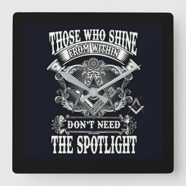 Relógio Quadrado Freemason (Frente)