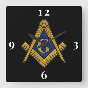 Relógio Quadrado Freemason Masonic Lodge Masonry