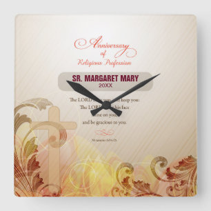 Relógio Quadrado Freira feita sob encomenda do nome & do ano, 60th