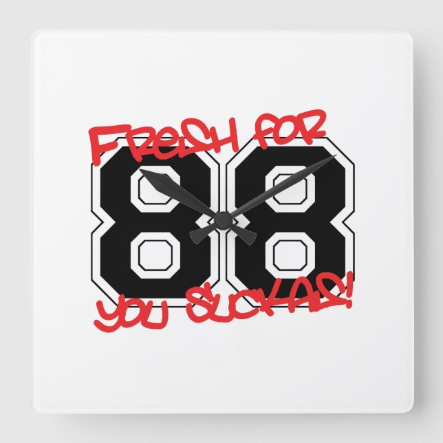 Relógio Quadrado Fresco para 1988 (Frente)