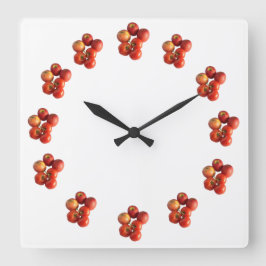 Relógio Quadrado Fresh Apples and Tomatoes Wall Clock