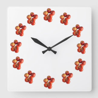 Relógio Quadrado Fresh Apples and Tomatoes Wall Clock