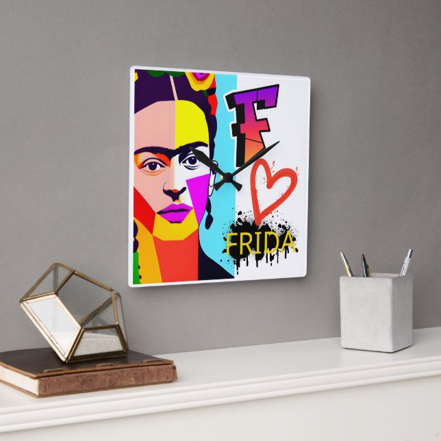 Relógio Quadrado FRIDA Wall Décor (Escritório)