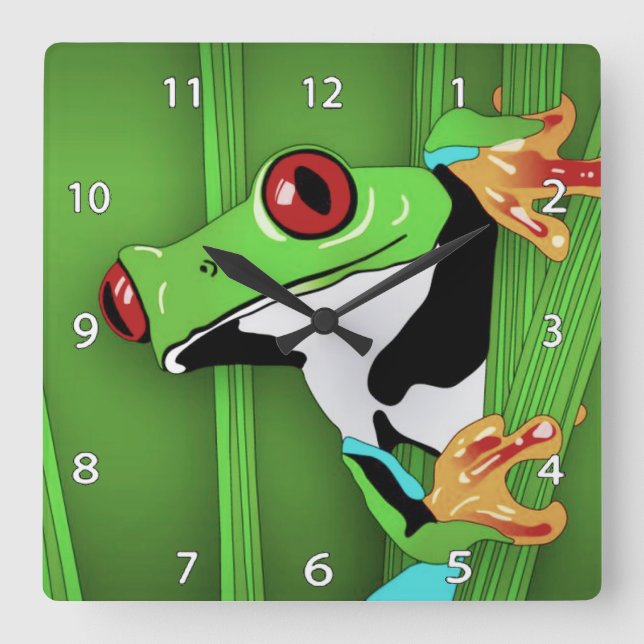 Relógio Quadrado Frog Clock (Frente)