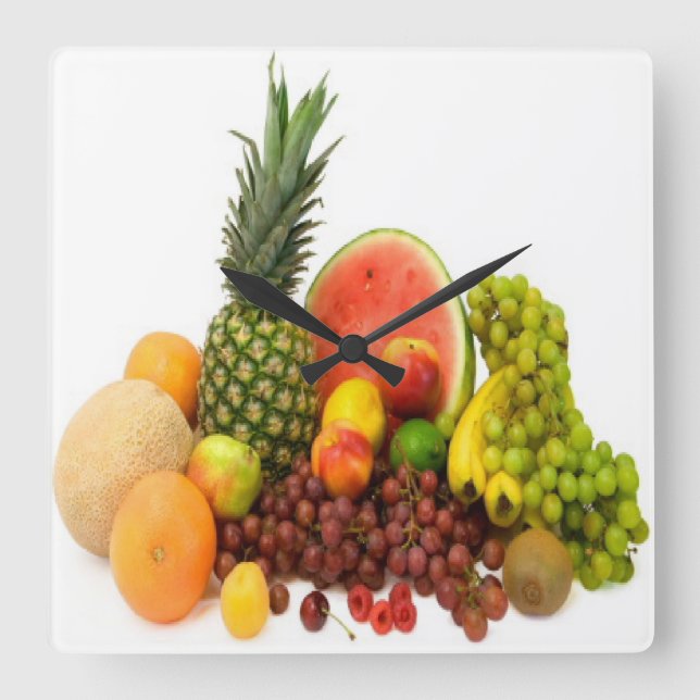 RELÓGIO QUADRADO FRUTAS DE VERÃO (Frente)