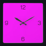 Relógio Quadrado Fuchsia / Quente Rosa FF00FF - Opção para Adiciona<br><div class="desc">Adicione um nome, iniciais ou algum texto, ou mantenha a cor sozinha. Coordenadas de cores com outros itens no reposit贸rio com base no nome e no c贸digo HEX (triplo hexadecimal de seis d铆gitos) mostrado. Use este c贸digo para misturar, combinar e personalizar qualquer outro item a ser seguido ou para adicionar...</div>