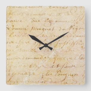 Relógio Quadrado fundo antigo francês do roteiro do vintage dos