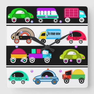 Relógio Quadrado Funny cars