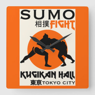 Relógio Quadrado Funny Sumo Wrestler