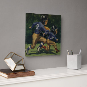 Relógio Quadrado Futebol Antigo, Crianças, Meninos Praticando Espor