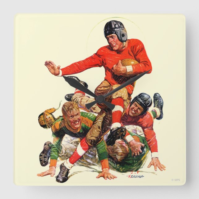 Relógio Quadrado Futebol do Colégio (Frente)