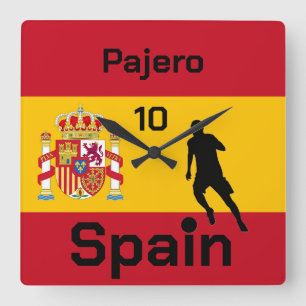 Relógio Quadrado Futebol espanhol personalizável