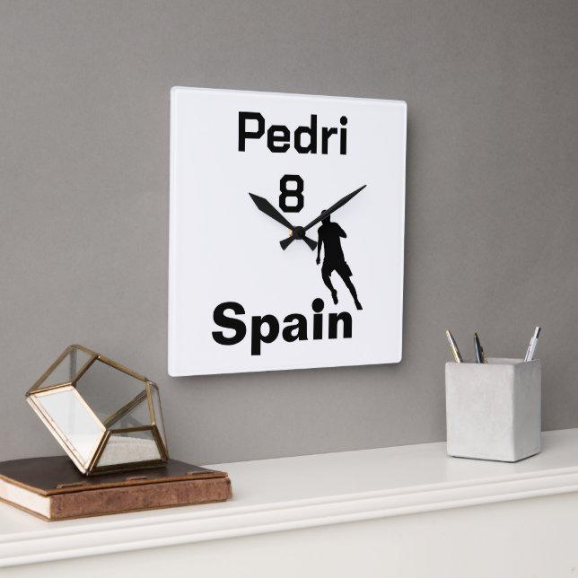Relógio Quadrado Futebol espanhol personalizável (Escritório)
