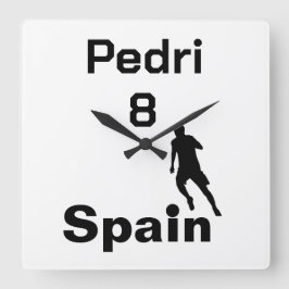 Relógio Quadrado Futebol espanhol personalizável
