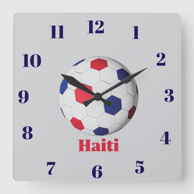 Relógio Quadrado Futebol Haitiano (Frente)
