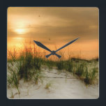 Relógio Quadrado Gaivotas ao amanhecer<br><div class="desc">decoração de casa</div>