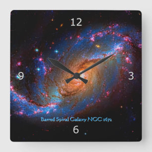 Relógio Quadrado Galáxia Espiral Barred NGC 1672