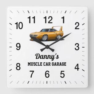 Relógio Quadrado Garagem Muscular do Carro de Danny