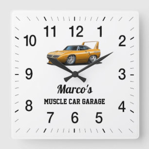 Relógio Quadrado Garagem Musculosa do Carro Marco