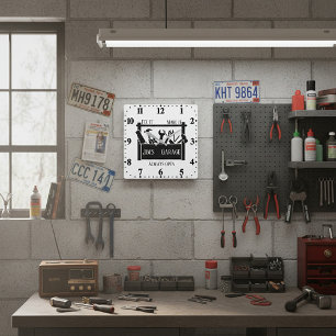 Relógio Quadrado Garagem personalizada 