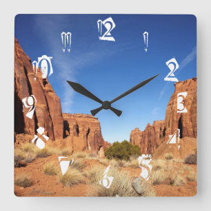 Relógio Quadrado Garganta vermelha da rocha