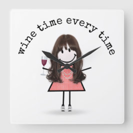 Relógio Quadrado Garota com Vidro