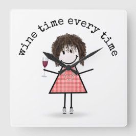 Relógio Quadrado Garota com Vidro