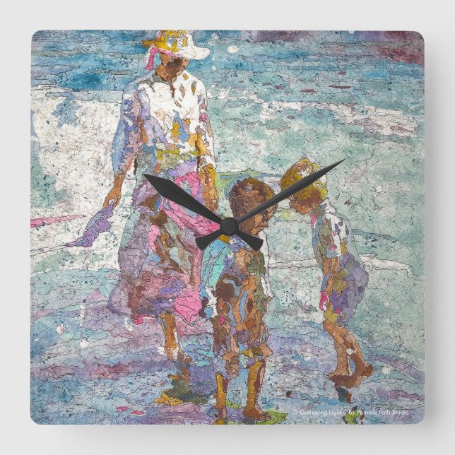 Relógio Quadrado Gathering Light © – Fine Art Wall Clock (Frente)