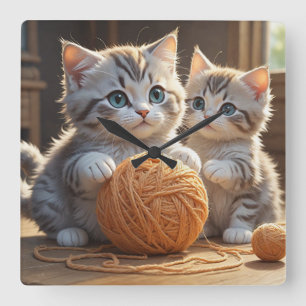 Relógio Quadrado Gatinhos