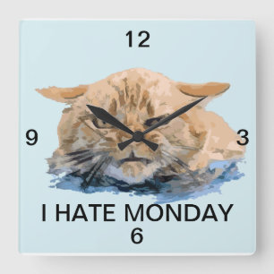 Relógio Quadrado gato