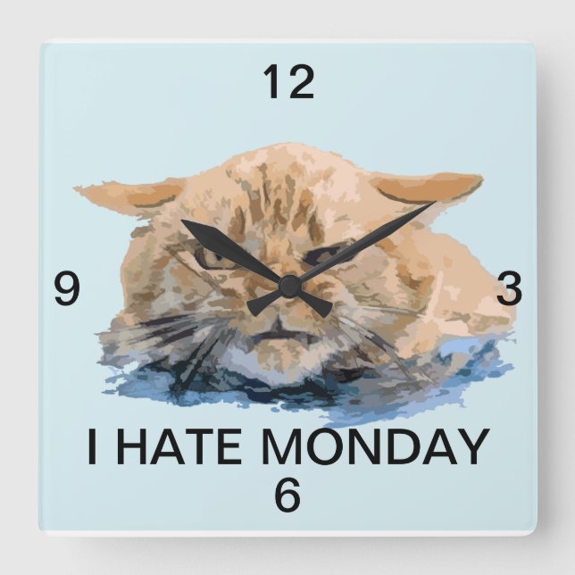 Relógio Quadrado gato (Frente)