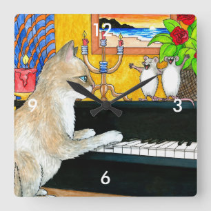 Relógio Quadrado Gato 506