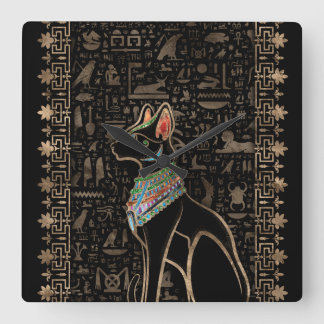 Relógio Quadrado Gato Egípcio - Bastet