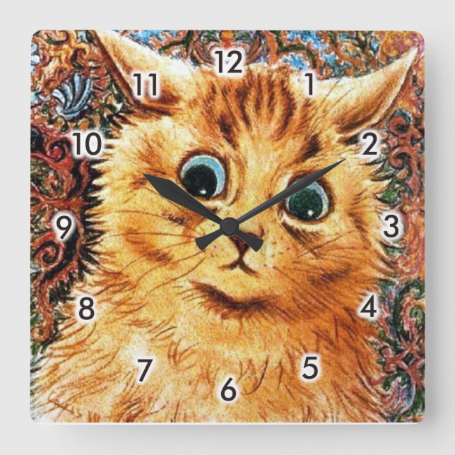 Relógio Quadrado Gato, Louis Wain (Frente)