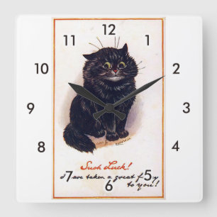 Relógio Quadrado Gato preto, Louis Wain