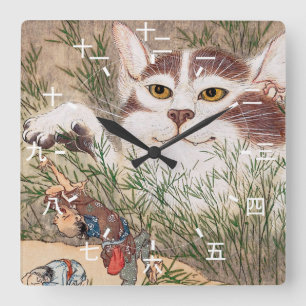 Relógio Quadrado Gato sobrenatural