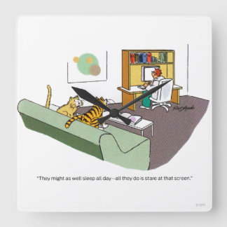 Relógio Quadrado Gato Talk