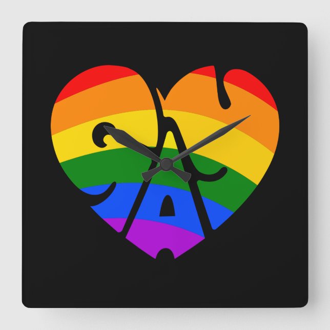 Relógio Quadrado Gay (Frente)