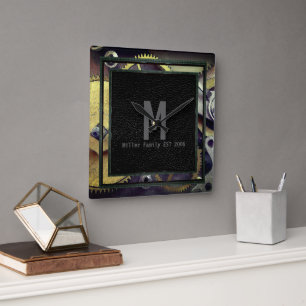 Relógio Quadrado Gears Design Industrial Steampunk Wall lock