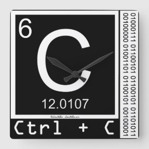 Relógio Quadrado Geek-Me! Cópia carbono