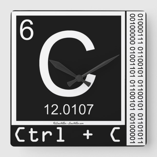 Relógio Quadrado Geek-Me! Cópia carbono (Frente)