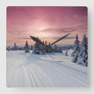 Relógio Quadrado Gelo e neve   Lillehammer, Noruega